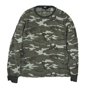 Ralph Lauren RRL Men Long Sleeve Waffle Thermal Shirt Camouflage Camo XL Classic